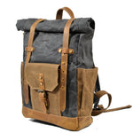Retro Rucksack mit Kontrastfarben – Wasserdichter Vintage Daypack