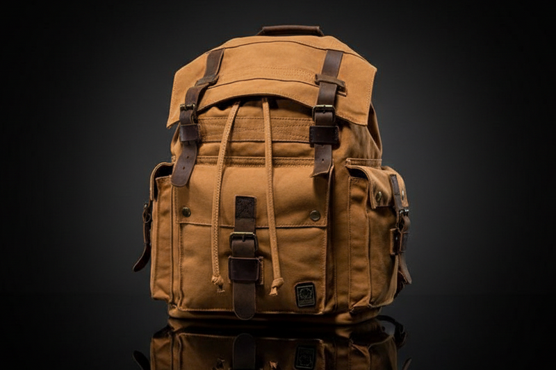 Retro Rucksack aus Baumwoll-Canvas – Outdoor Travel Bag