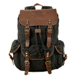 Studenten-Rucksack im Retro-Stil – Oil Wax Canvas Bag