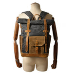 Retro Rucksack mit Kontrastfarben – Wasserdichter Vintage Daypack