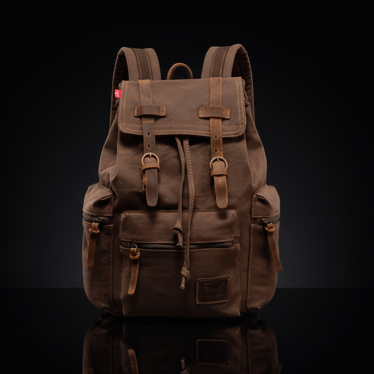 Vintage Canvas Reiserucksack – Leichter Outdoor Wanderrucksack