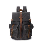 Oil Wax Canvas Rucksack mit Echtleder – Vintage Laptoprucksack