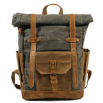 Retro Rucksack mit Kontrastfarben – Wasserdichter Vintage Daypack