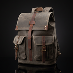 Oil Wax Canvas Rucksack mit Echtleder – Vintage Laptoprucksack