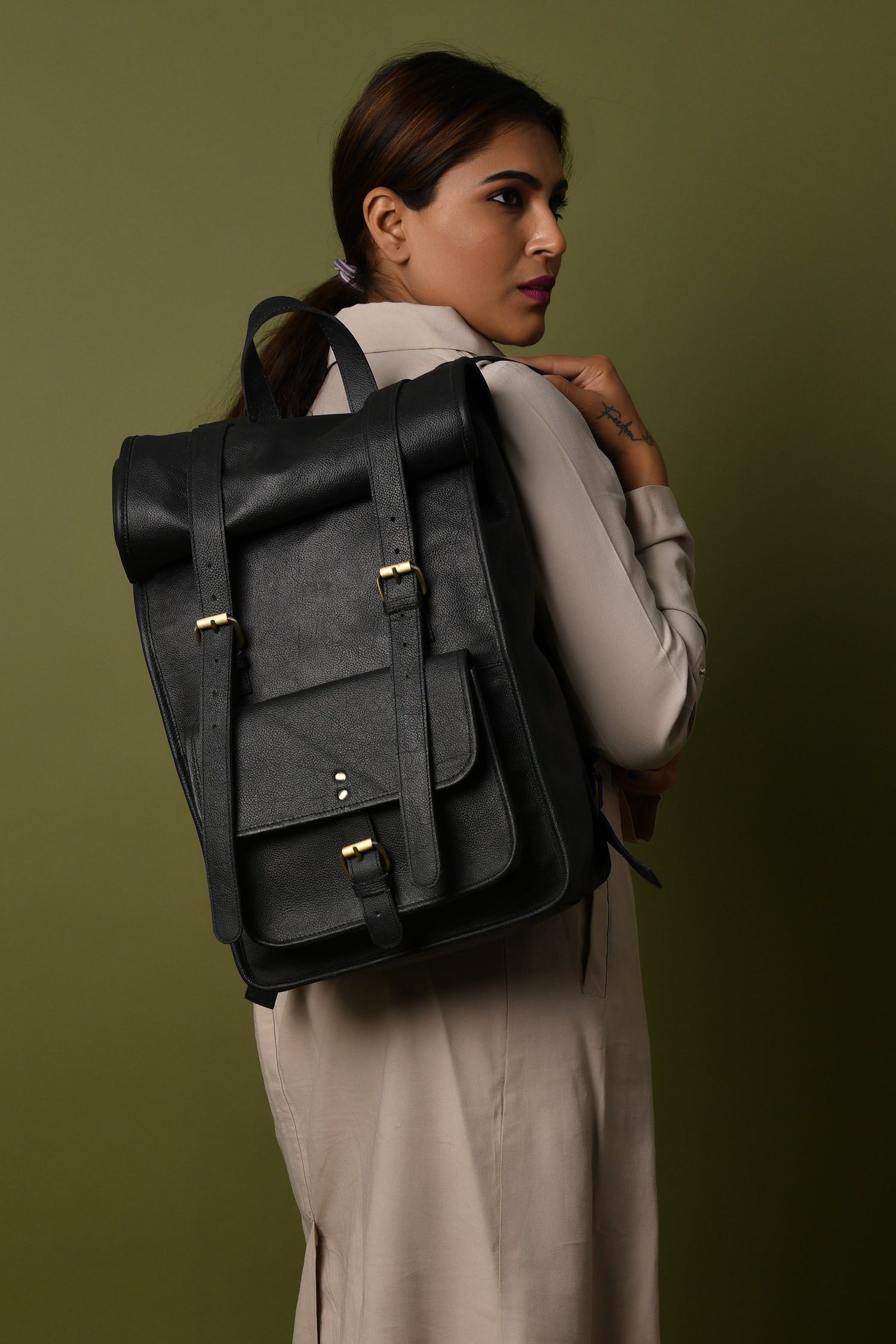 DuVall Rolltop Backpack- Black-1
