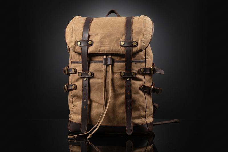 Wasserdichter Oil Wax Rucksack – Premium Outdoor-Begleiter mit Echtleder