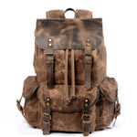 Studenten-Rucksack im Retro-Stil – Oil Wax Canvas Bag